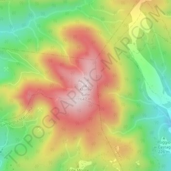 Monte Calvi topographic map, elevation, terrain
