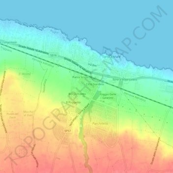 Le Marine topographic map, elevation, terrain