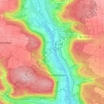 Eglasmühle topographic map, elevation, terrain