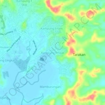 Kampung Empat topographic map, elevation, terrain