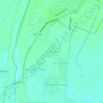 Narihualá topographic map, elevation, terrain