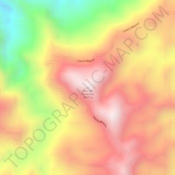 Alto del Paramillo topographic map, elevation, terrain