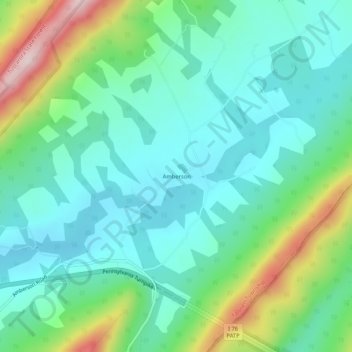 Amberson topographic map, elevation, terrain