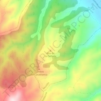 Alto de la Cañada topographic map, elevation, terrain