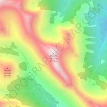 Mount Invincible topographic map, elevation, terrain