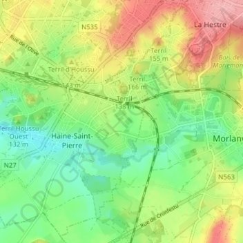 Hautes Fontaines topographic map, elevation, terrain
