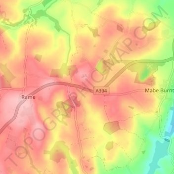 Longdowns topographic map, elevation, terrain