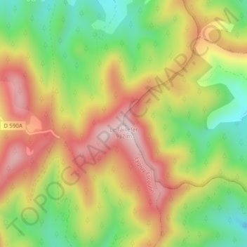 Le Taillefer topographic map, elevation, terrain