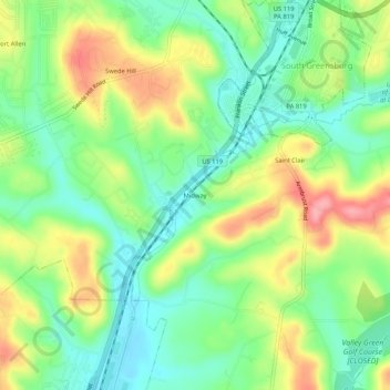Midway topographic map, elevation, terrain