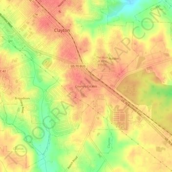 Country Estates topographic map, elevation, terrain