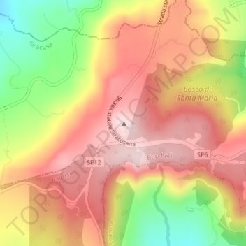 Monte Lauro topographic map, elevation, terrain