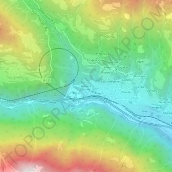 Bertonio topographic map, elevation, terrain