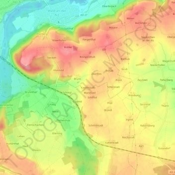 Kastenstatt topographic map, elevation, terrain