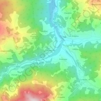 Bosconure topographic map, elevation, terrain