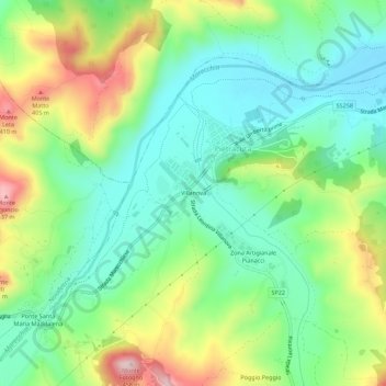 Villanova topographic map, elevation, terrain