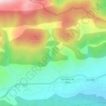 La Cabrera topographic map, elevation, terrain