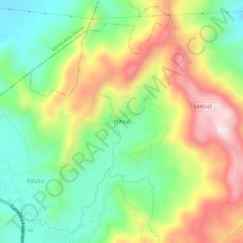 El Pital topographic map, elevation, terrain