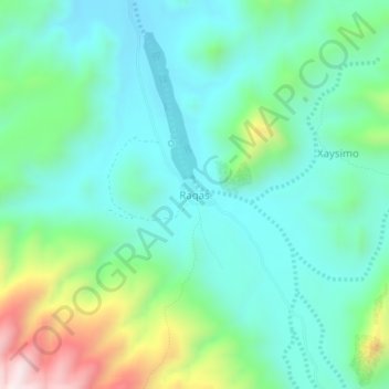 Raqas topographic map, elevation, terrain