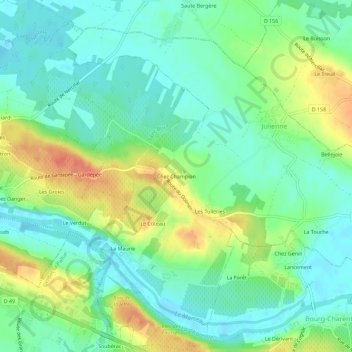 Chez Champion topographic map, elevation, terrain