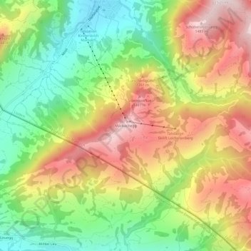 Marbachegg topographic map, elevation, terrain