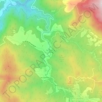La Forge del Mitg topographic map, elevation, terrain