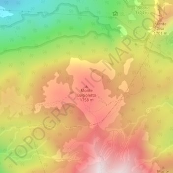 Monte Bagioletto topographic map, elevation, terrain
