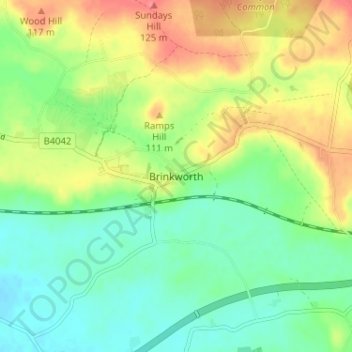 Brinkworth topographic map, elevation, terrain