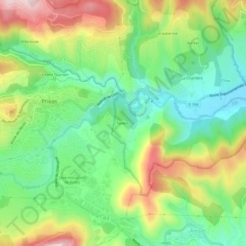 Tauléac topographic map, elevation, terrain