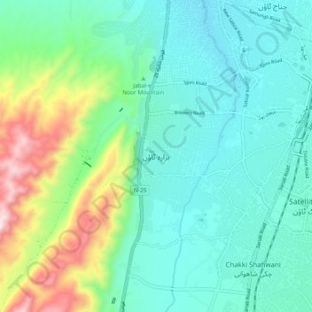 Hazara Town topographic map, elevation, terrain