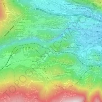 Morelli topographic map, elevation, terrain
