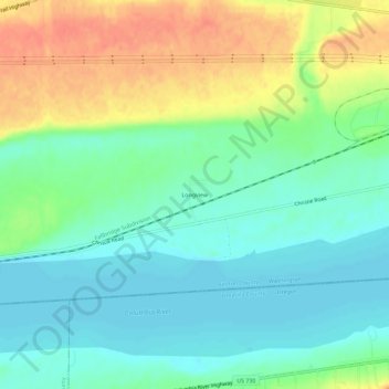 Longview topographic map, elevation, terrain