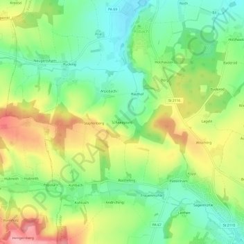 Schneepoint topographic map, elevation, terrain