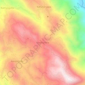 Muthumala topographic map, elevation, terrain