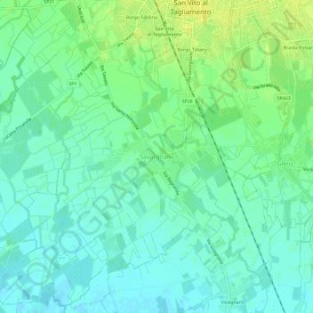 Savorgnano topographic map, elevation, terrain