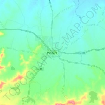Pathardi topographic map, elevation, terrain