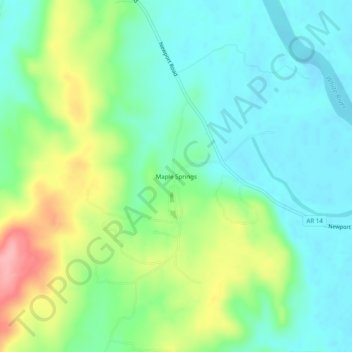 Maple Springs topographic map, elevation, terrain