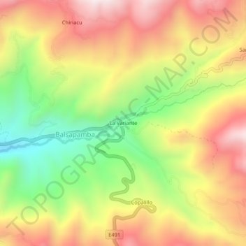 La Variante topographic map, elevation, terrain