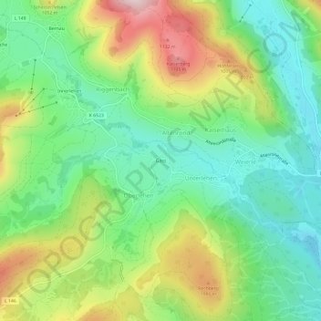 Gass topographic map, elevation, terrain