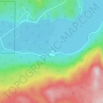 Canim Lake topographic map, elevation, terrain