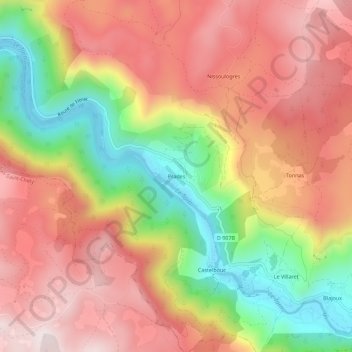 Prades topographic map, elevation, terrain