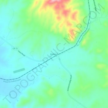 Kirkland topographic map, elevation, terrain