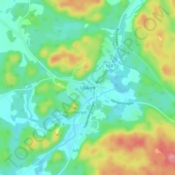 Ullared topographic map, elevation, terrain