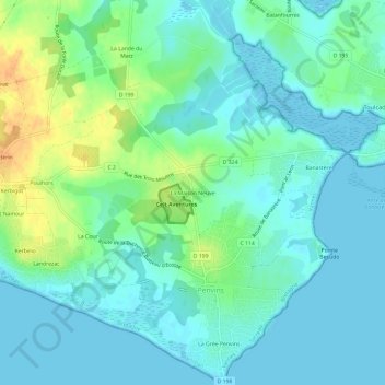 La Maison Neuve topographic map, elevation, terrain