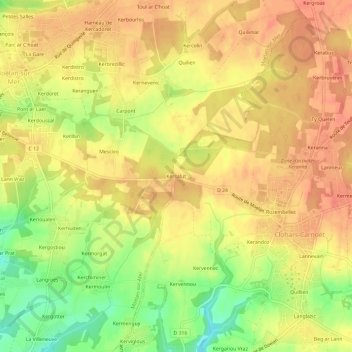 Kersalut topographic map, elevation, terrain
