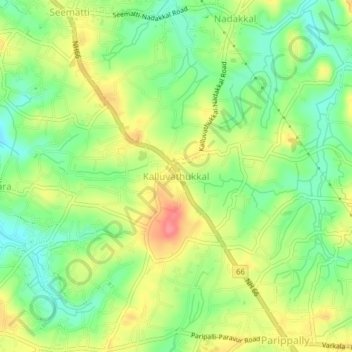 Kalluvathukkal topographic map, elevation, terrain