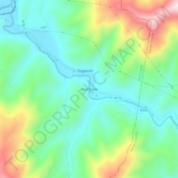Black Snake topographic map, elevation, terrain