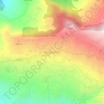 Mainapokhari topographic map, elevation, terrain