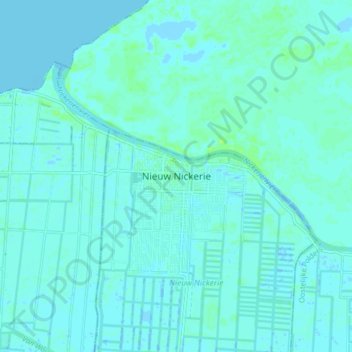 Nieuw Nickerie topographic map, elevation, terrain
