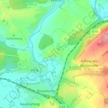 Heckling topographic map, elevation, terrain