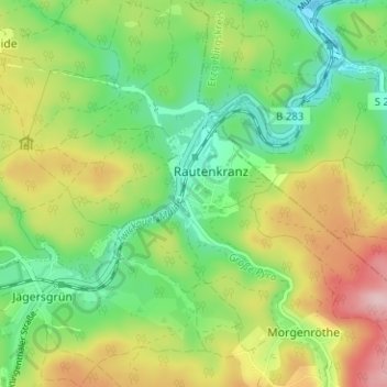 Morgenröthe-Rautenkranz topographic map, elevation, terrain